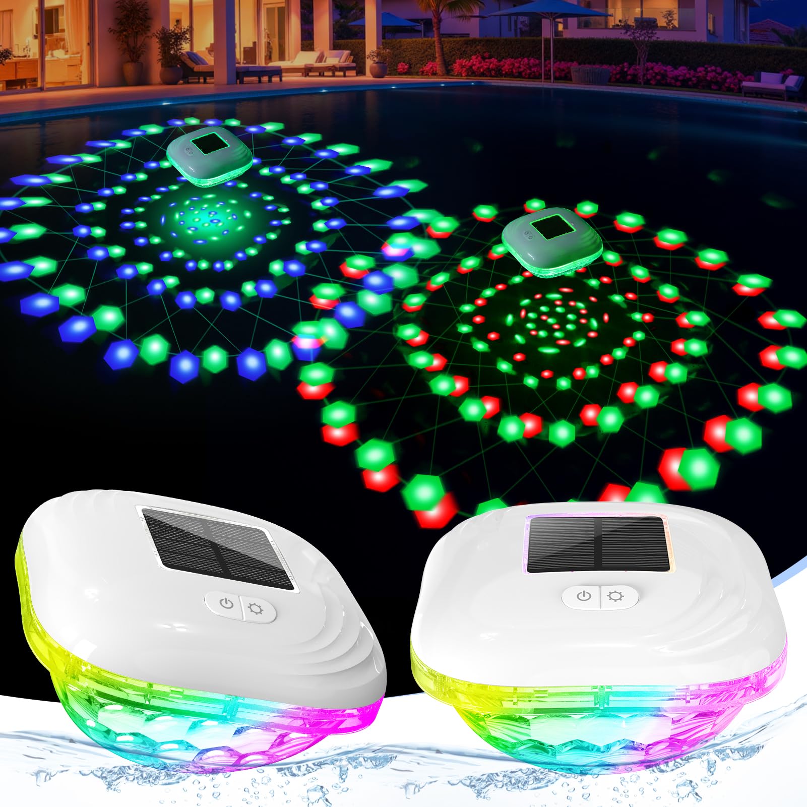 62% Off Solar Floating Pool Lights with RGB Color Changing - Image 1
