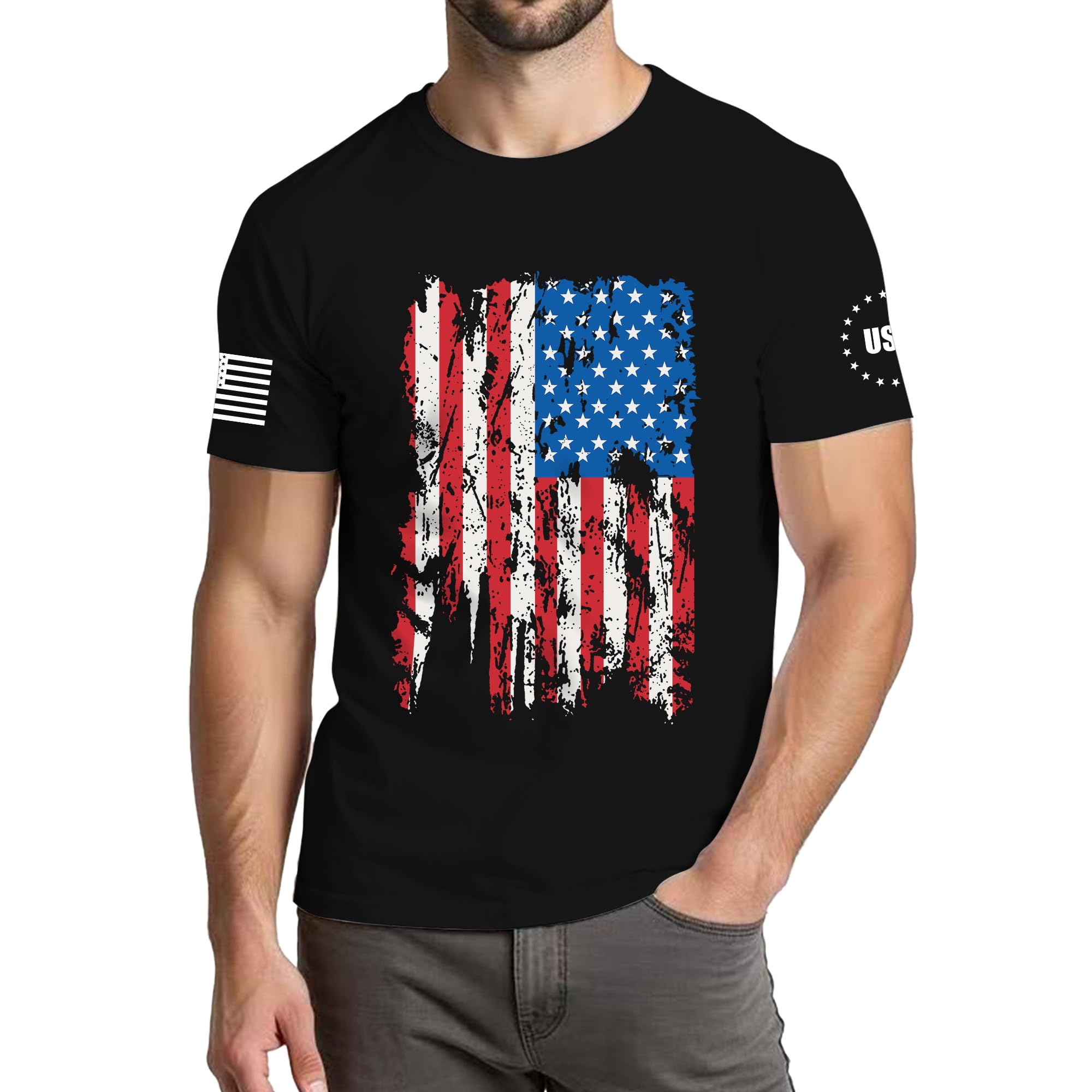 40% Off XLIEVO USA American Flag Patriotic T-Shirt - Image 1