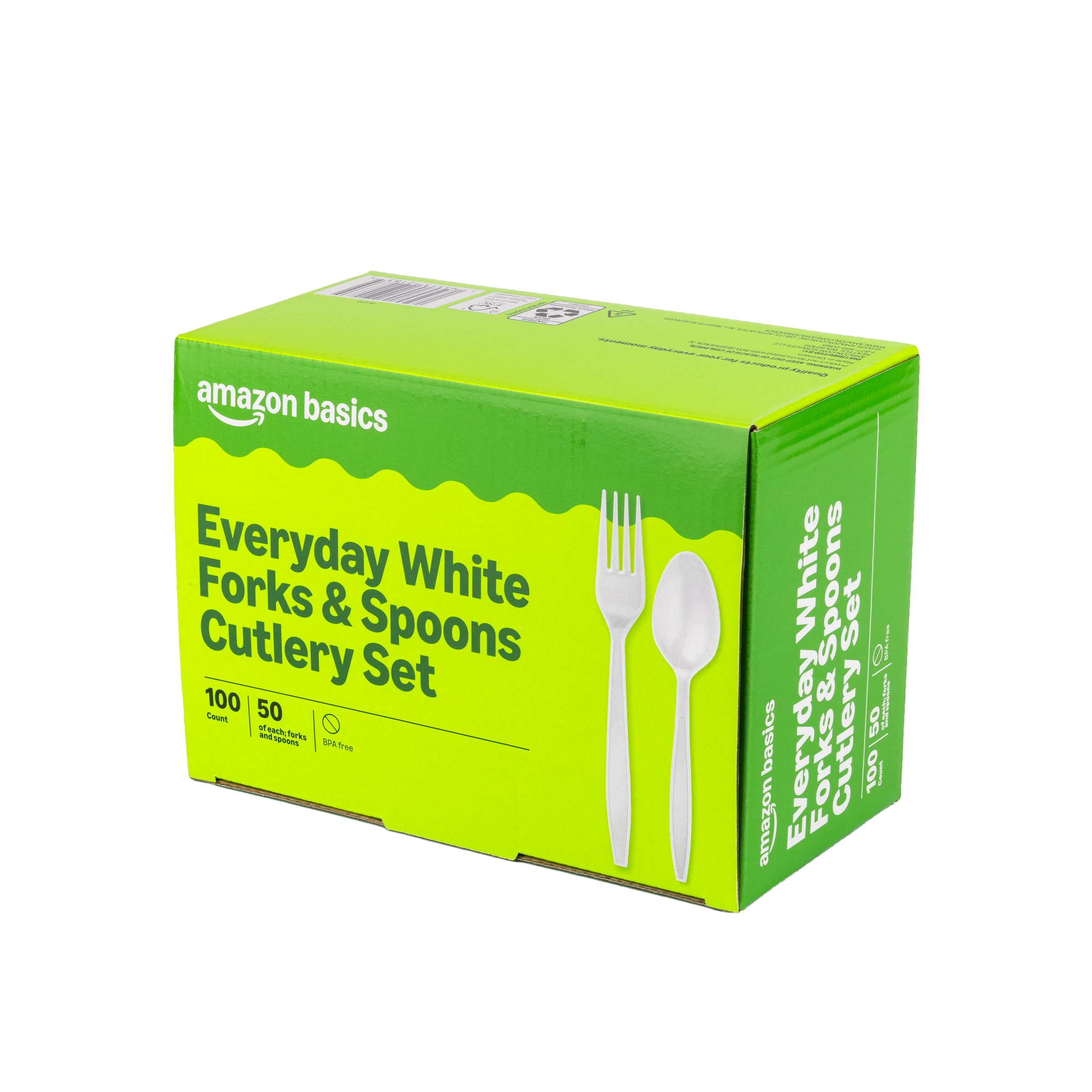 Amazon Basics 100-Piece Disposable Fork & Spoon Set at $0.99 - Image 1