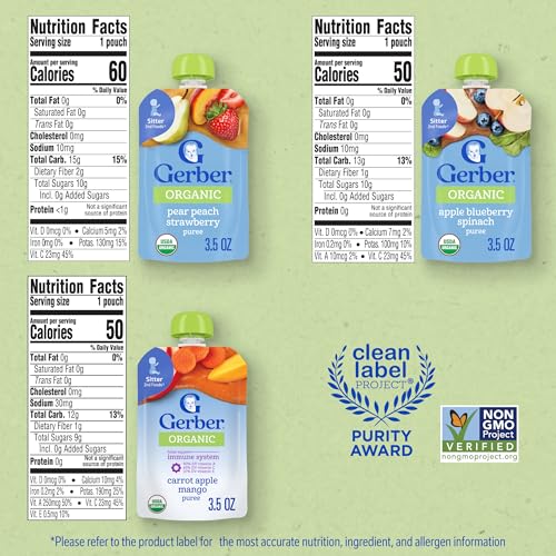 5% Off Gerber Organic Baby Food Variety Pack - 18 Pouches - Image 3