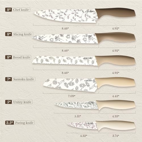 40% Off CAROTE 12PCS Knife Set with Nonstick Coating - Image 3