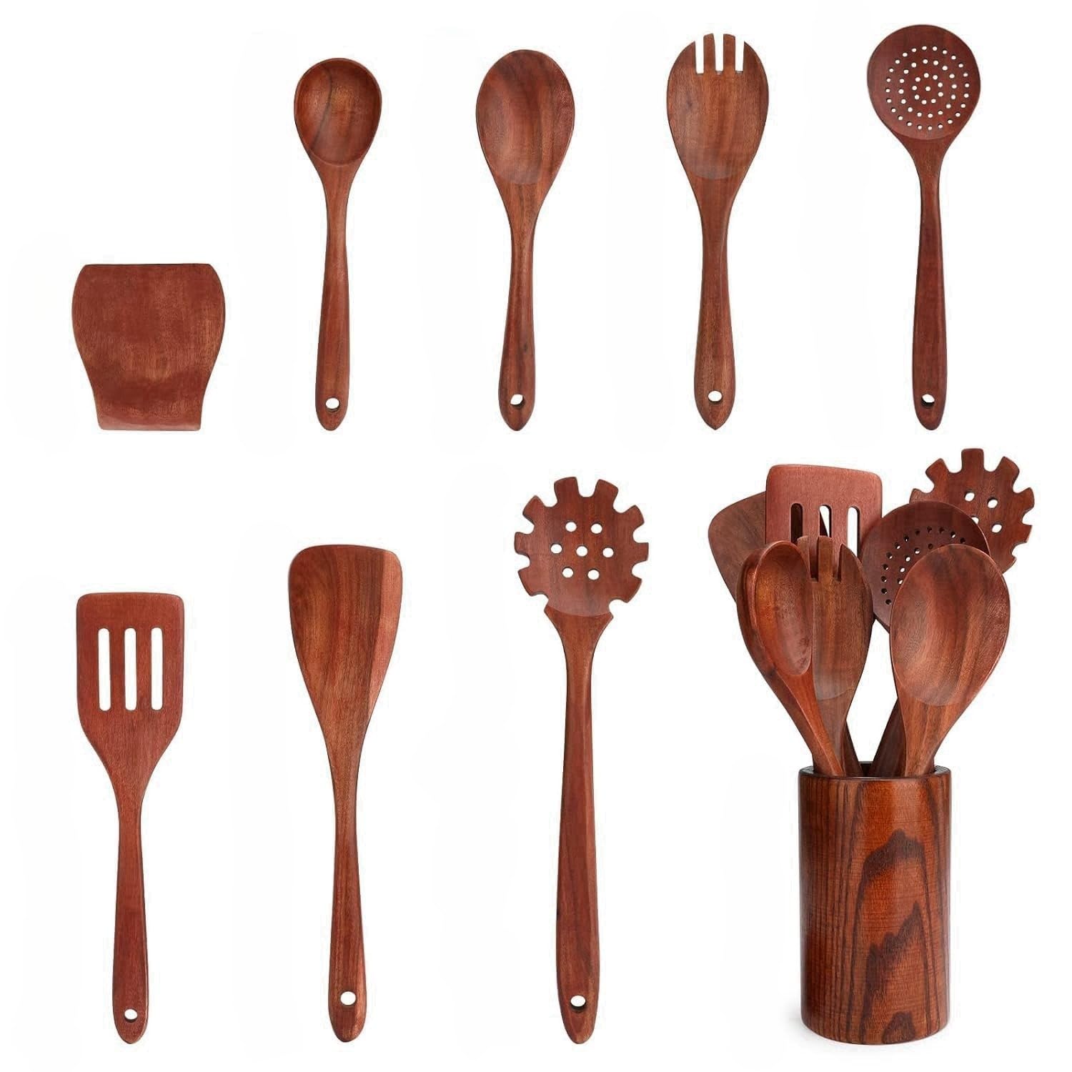 50% OFF Kmise 16-Piece Wooden Cooking Utensils Set