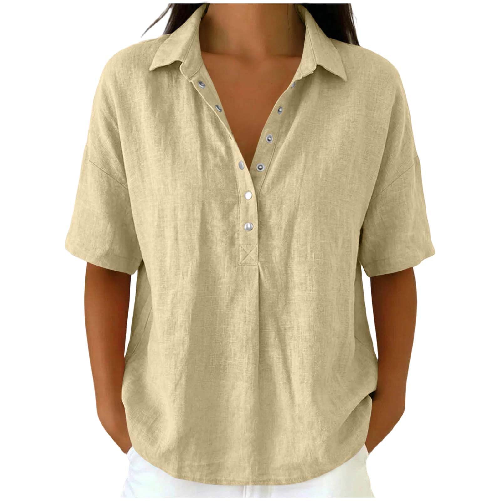 70% Off Women's Cotton Linen Shirts - Use Code F57T6QDD