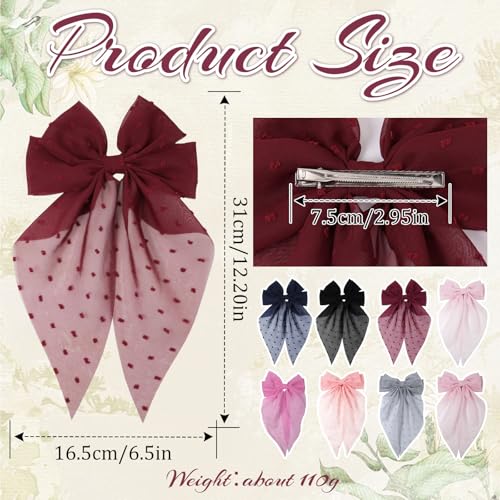 Save 50% on 8-Pack Elegant French Bow Hair Clips - Image 3