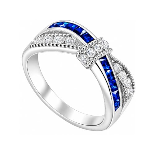Blue Sapphire Crystal Ring at 40% Off with Coupon - Image 2