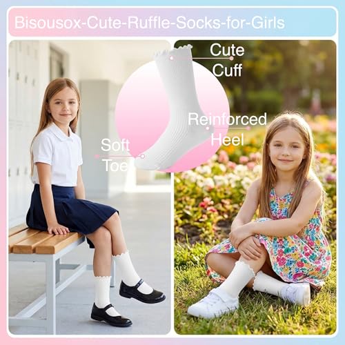 57% Off BISOUSOX Girls Ruffle Cotton Socks - Image 4