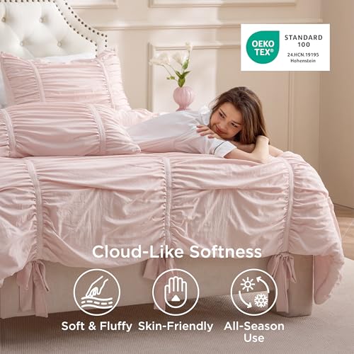 50% Off Bedsure Pink Twin Comforter Set for Girls - Image 6