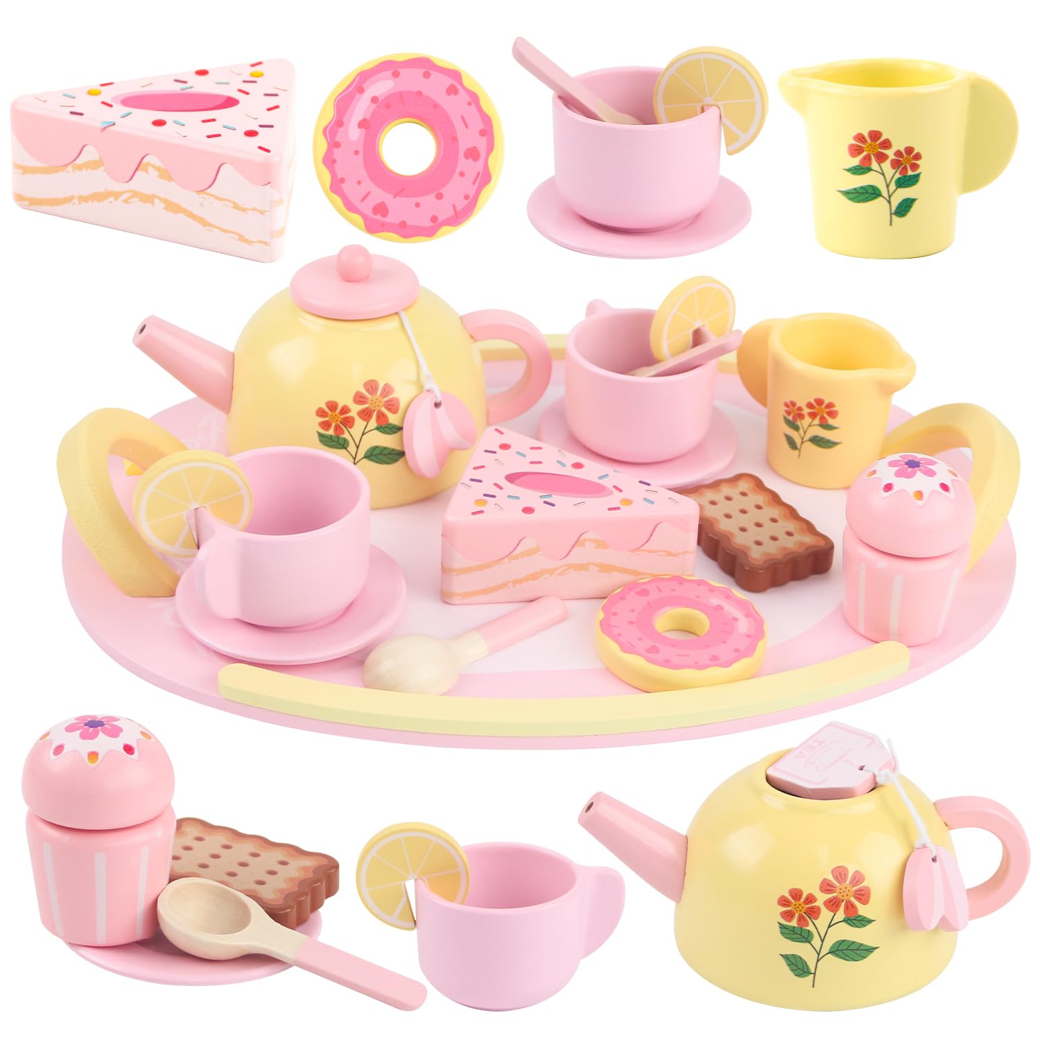 50% Off RECEKA Wooden Tea Party Set for Kids! Code BURYW7WQ - Image 1