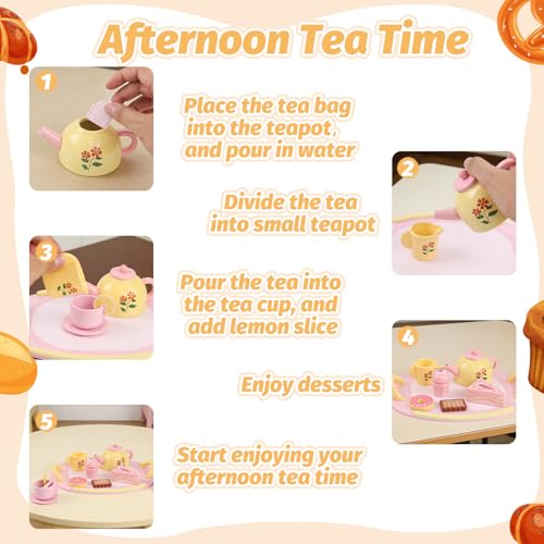 50% Off RECEKA Wooden Tea Party Set for Kids! Code BURYW7WQ - Image 5