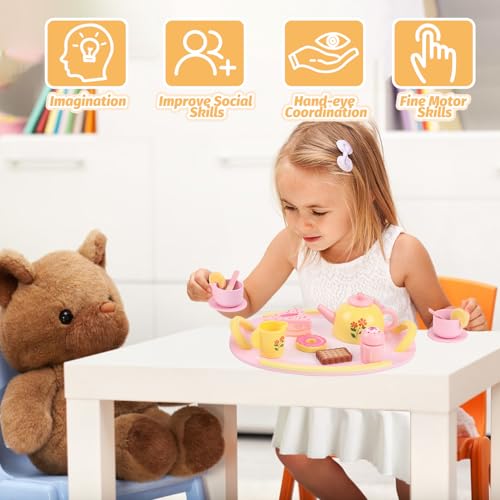 50% Off RECEKA Wooden Tea Party Set for Kids! Code BURYW7WQ - Image 6