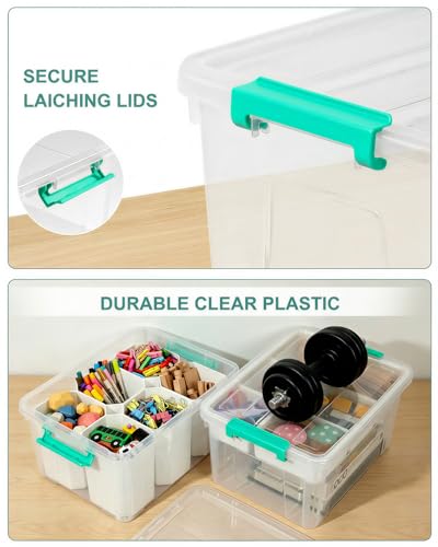 EOENVIVS Clear Stackable Storage Organizer Box with Dividers - Image 6