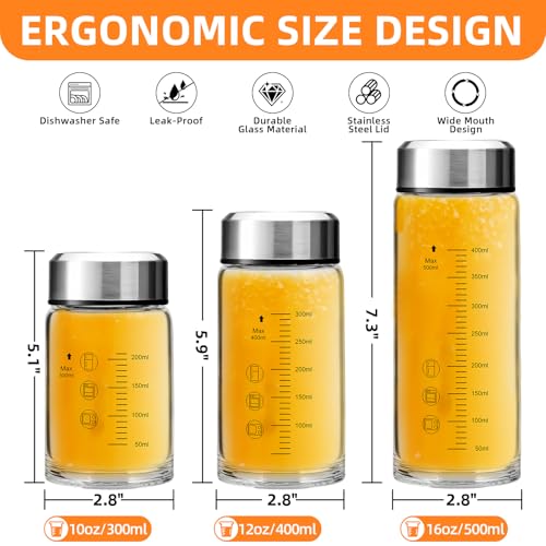 50% Off FANS-ONE 12oz Glass Juice Bottles 4-Pack - Image 4