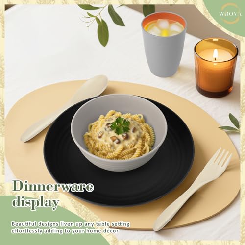 Wrova 20-Piece Wheat Straw Dinnerware Set – Great Value - Image 5