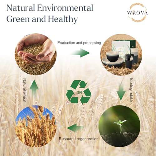 Wrova 20-Piece Wheat Straw Dinnerware Set – Great Value - Image 8