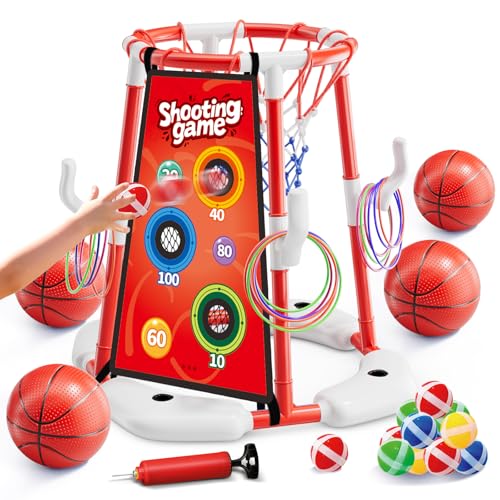 53% Off 3-in-1 Pool Basketball Hoop & Ring Toss Game Set - Image 2