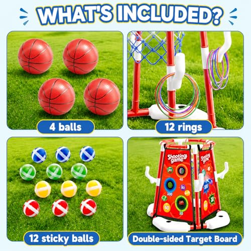 53% Off 3-in-1 Pool Basketball Hoop & Ring Toss Game Set - Image 4