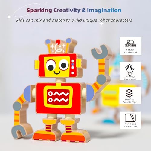 50% Off Wooden Snap-Together STEM Robot Building Toys - Image 4
