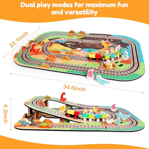 50% Off 61PCS Dinosaur Train Set with Battery Operated Train - Image 6