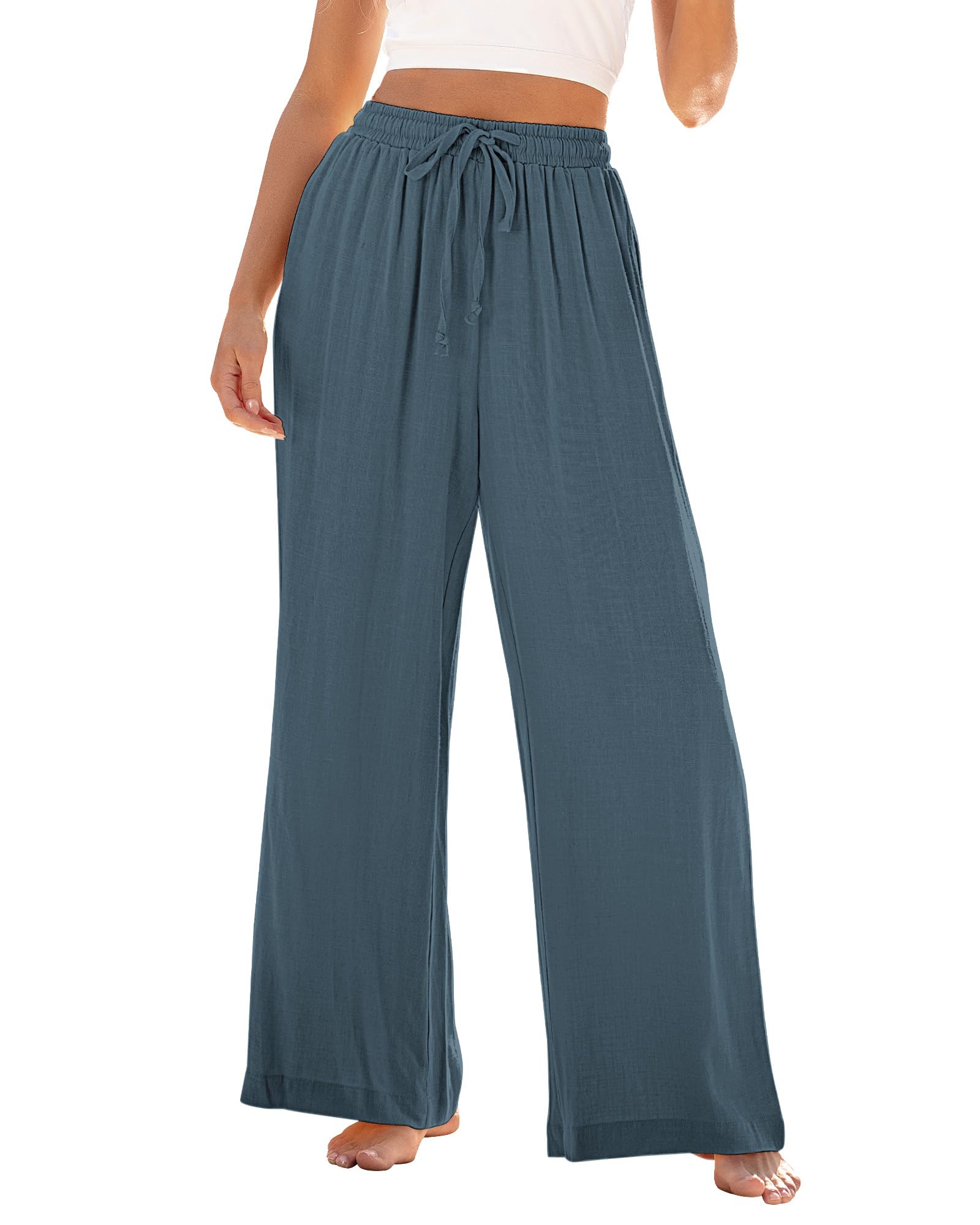 Save 40% with code VU4BGN53 on GRAPENT Linen Wide Leg Pants