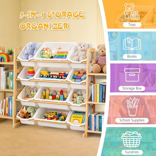 Save 50% on Wooden Toy Storage Organizer with 12 Bins - Image 7