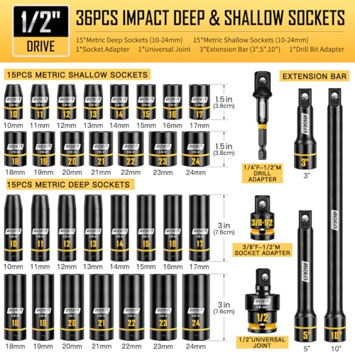 Save 30% on boen 36-Piece 1/2" Impact Socket Set - Image 3