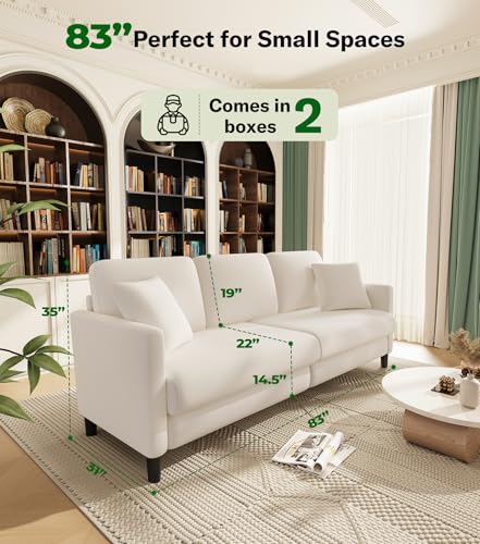 Save $90 on Welzona 83-Inch Plush Sofa with 2 Pillows - Image 3